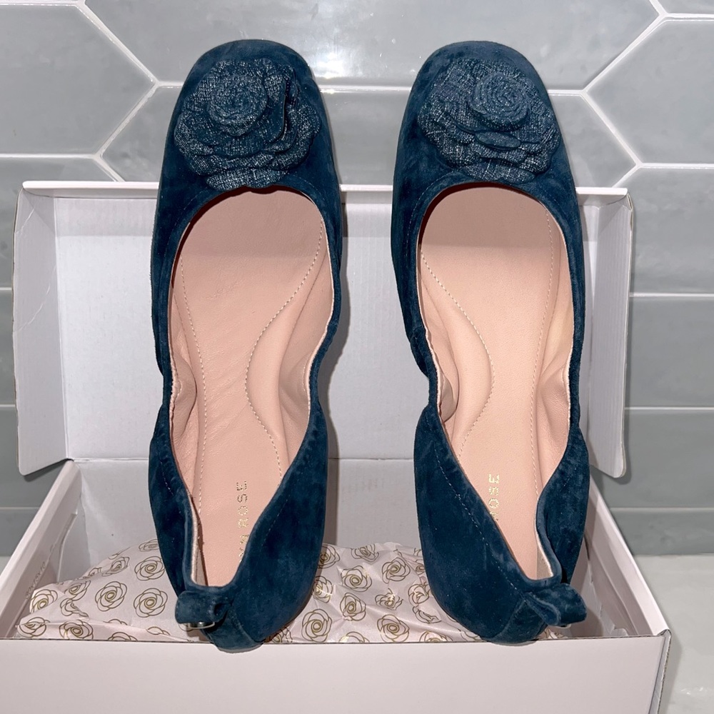 Taryn Rose Midnight Rosalyn Suede Ballet Flat Women’s Sz 11 NWT